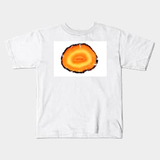 Orange agate slice mineral background Kids T-Shirt